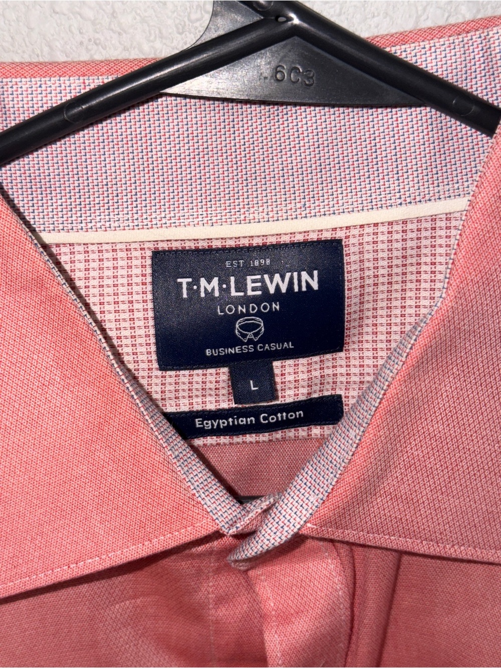 T.M.Lewin Men's Pink Business Casual Egyptian Cotton Shirt